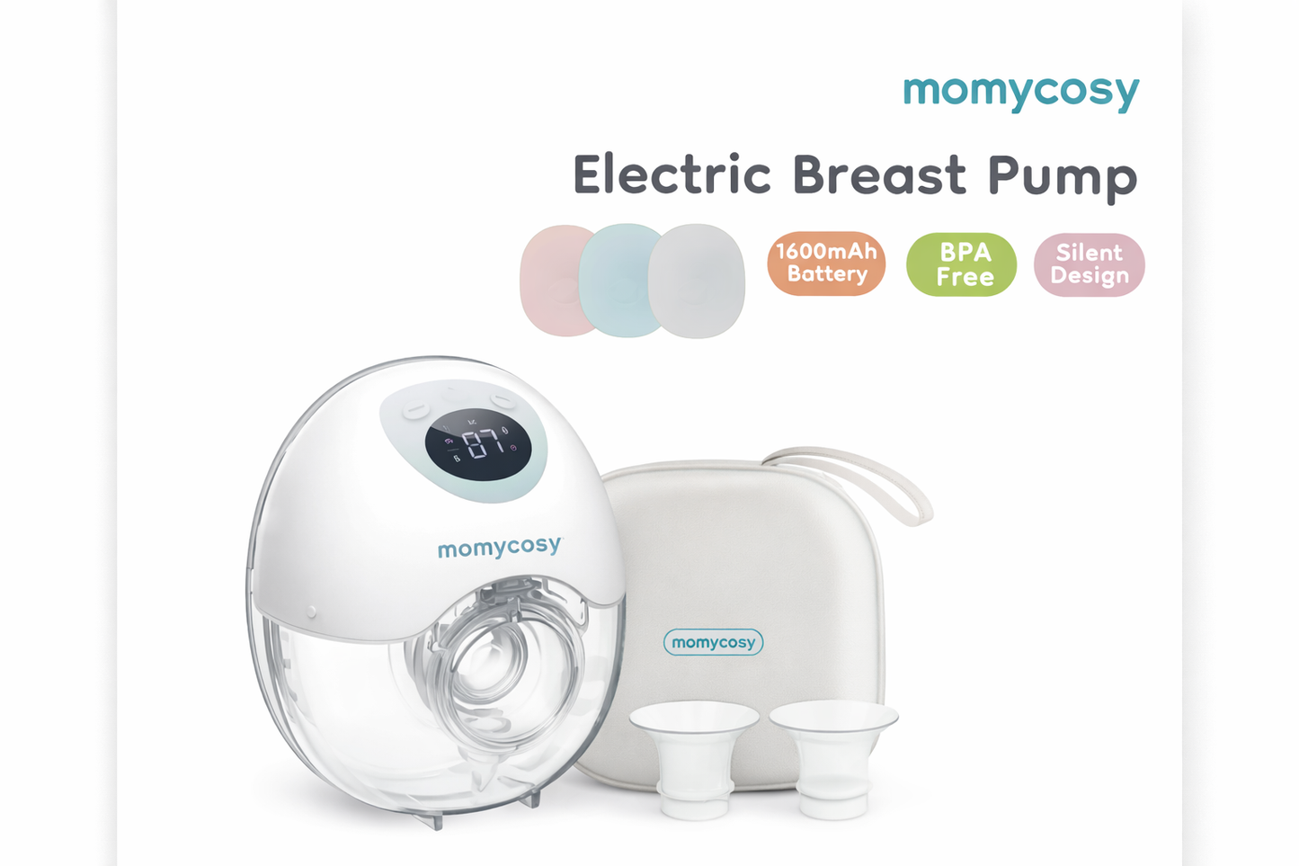 MAMIJOY EB50 Wearable Electric Breast Pump 4 Modes 36 Suction Levels Silent Hands Free Gift Dust-proof＆Travel bag＆19/24mm Flange