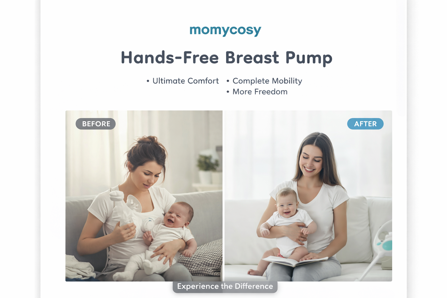 MAMIJOY EB50 Wearable Electric Breast Pump 4 Modes 36 Suction Levels Silent Hands Free Gift Dust-proof＆Travel bag＆19/24mm Flange